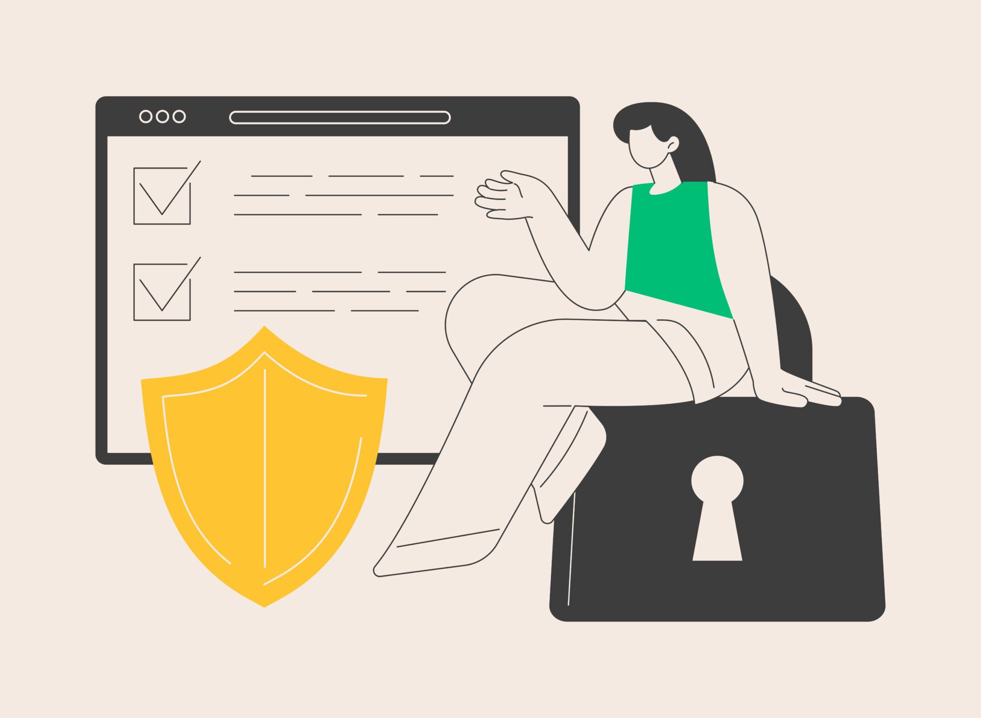 Privacy policy abstract concept vector illustration.